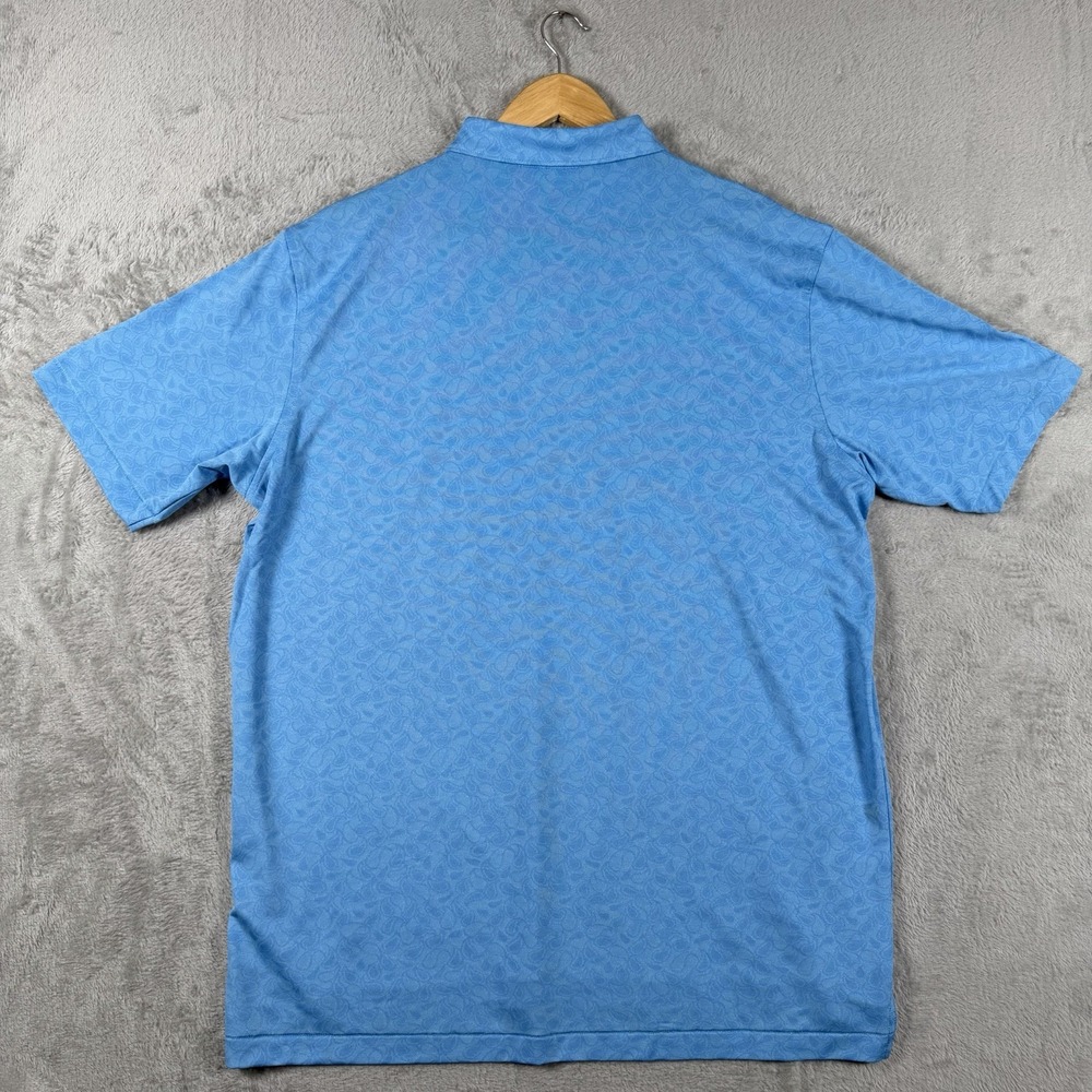 Peter Millar Mens XL Blue Paisley Stretch Short Sleeve Polo MS20EK83S - Picture 8 of 8